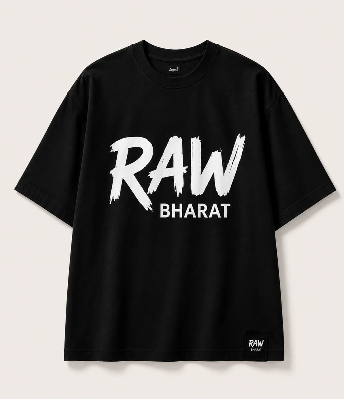 Black Tshirt Raw Bharat Over Size Mens — view 1